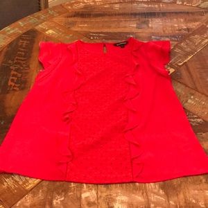 Express Coral Orange Eyelet Blouse Size Small
